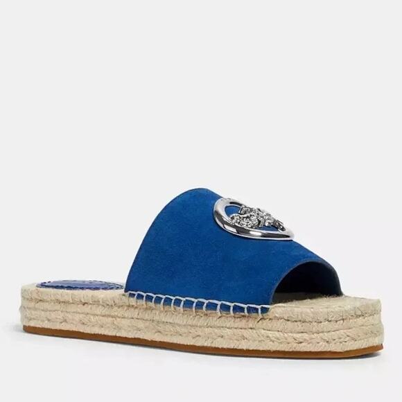 COACH Camille Espadrille Blue Size 7.5 NWOT - Picture 3 of 11